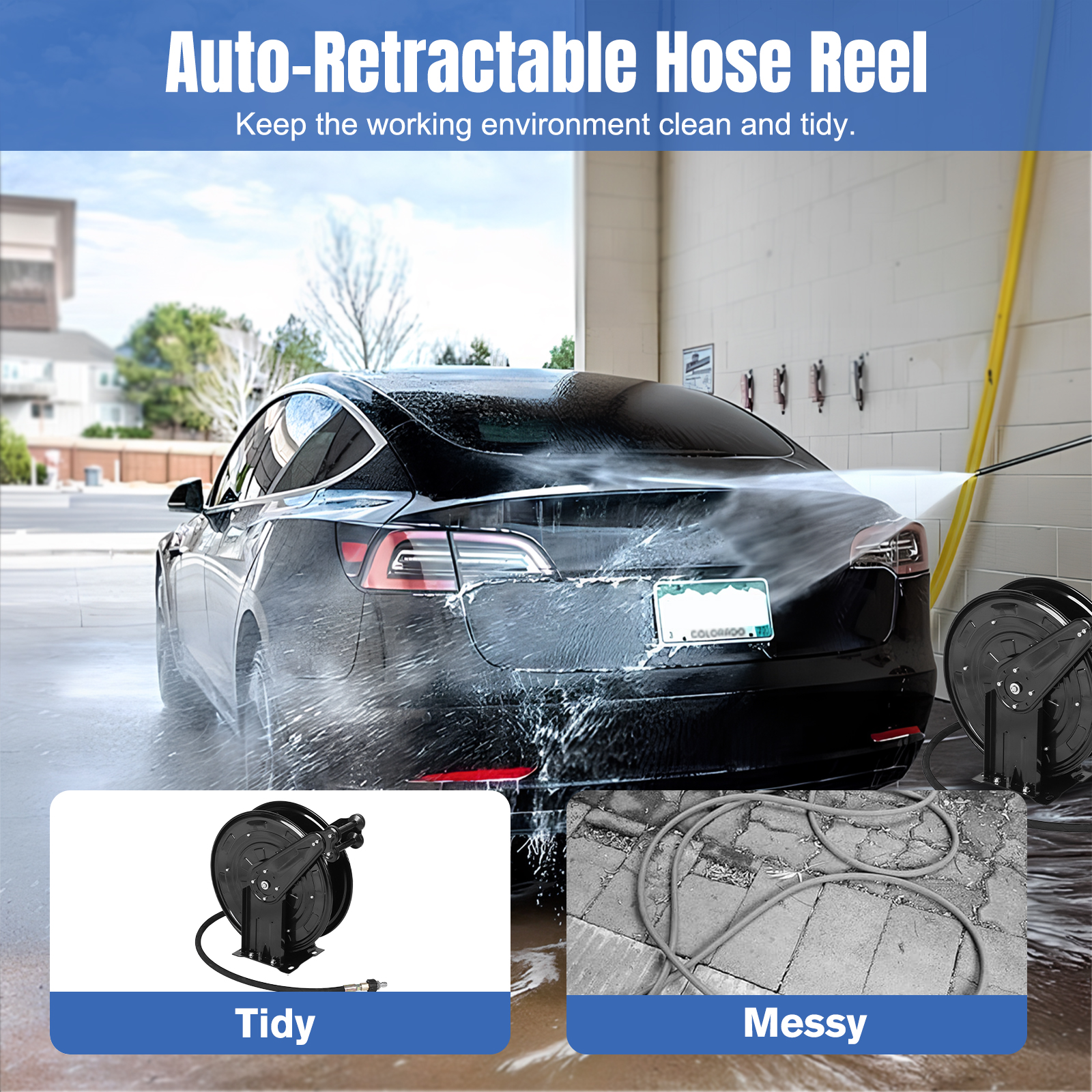 Washer Hose Reel Auto Rewind P - Reel Oil のレビューと価格